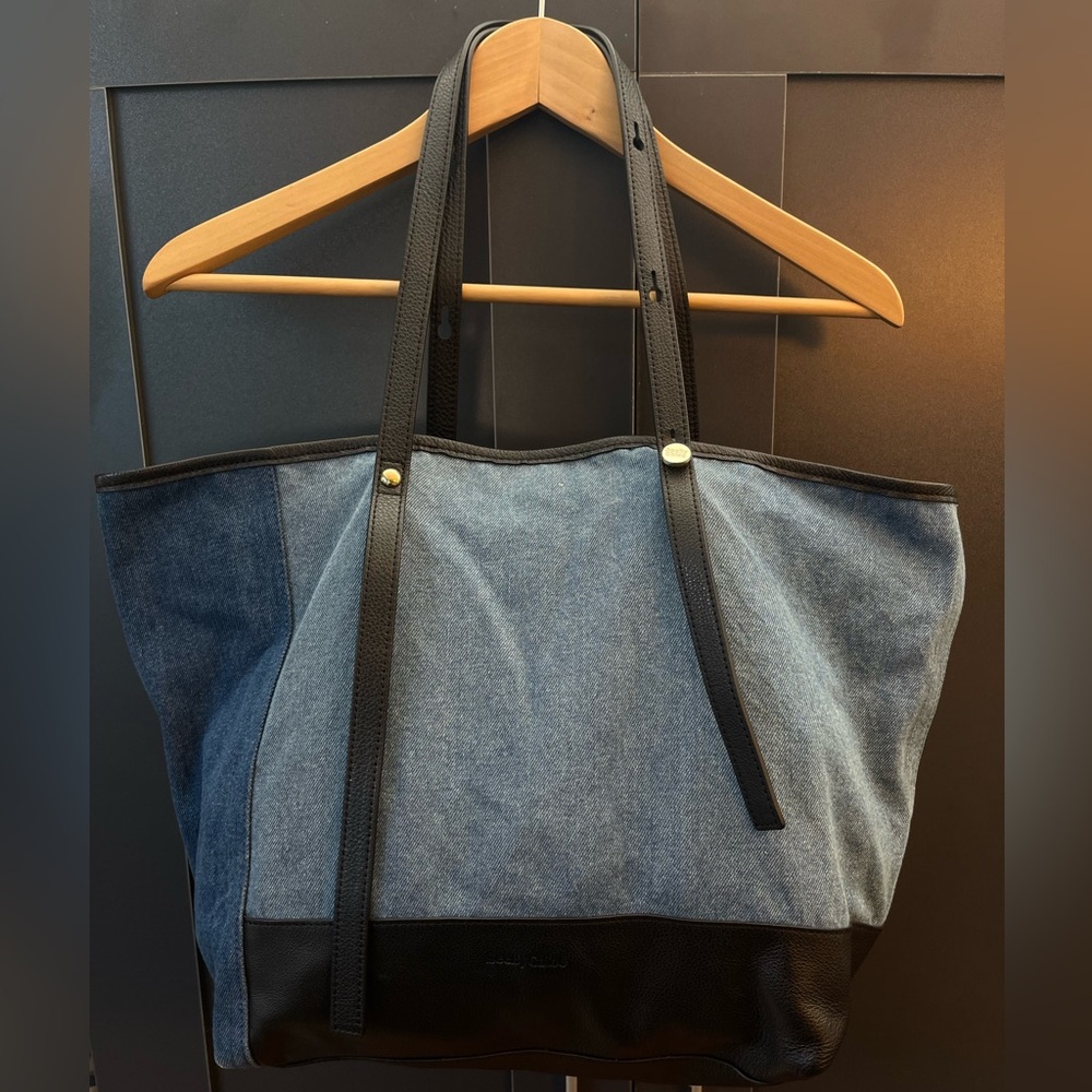 SEE BY CHLOE ANDY SHOPPER TOTE BAG DENIM/LEATHER
